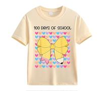 Maglione a rete 100th Day of School Celebration for Girls and Boys Kids T Shirts Fun Colorful Numbers T Shirts Teeneger Mädchen, beige., 10-11Years