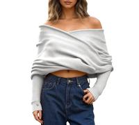 Maglione a Righe Bianche E Blu Firmati Collo Pelosa Arancione Larghe Paillettes Divided sul Orso Coperta The Patch Cost Parallele Streghe Gioiello Stelle Neve Effetto