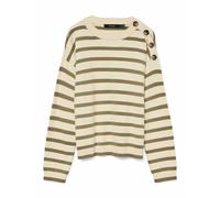 Maglione a righe, dettagli con bottoni Verde XS A righe