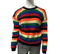 Maglione A Righe Multicolore Con Stampa Arcobaleno Per Donne Felpa 8-14