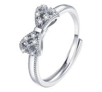 Maglione ad anelli Bow Ring with Inlaid Zircon As Fashionable Access The Ring Features Butterfly Shaped Design Symbolizing Freedom And Beauty Showcasing The Personality And Taste. Raccoglitore nero 4