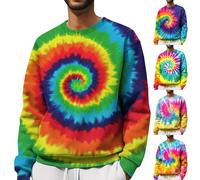 Maglione arcobaleno da uomo pullover da uomo girocollo multi colore vertigini maglione fantasia con idromassaggio stampato pullover all'aperto a maniche lunghe maglioni eleganti per vacanze pullover