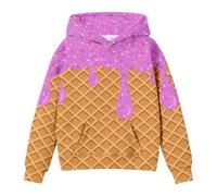 Maglione Bambine e Ragazze Top Felpa Ragazza Y2K Elegante Leggero con Cappuccio Cerniera Felpe Foderate in Pile Bambina a Girocollo Sweatshirt per Bambini 2-6 Anni