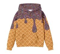 Maglione Bambine e Ragazze Top Felpa Ragazza Y2K Elegante Leggero con Cappuccio Cerniera Felpe Foderate in Pile Bambina a Girocollo Sweatshirt per Bambini 2-6 Anni
