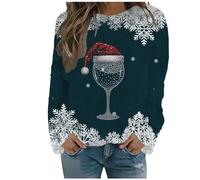 Maglione Brutto Di Natale Da Donna Maglia Invernale, Maglioncino Natalizio Girocollo a Maniche Lunghe Con Scollo Rotondo, Brutto Maglione Invernale Maglione Di Natale Brutto Ragazze Christmas Sweater