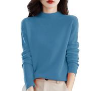 Maglione caldo da donna, abbigliamento caldo, maglione chic ed elegante, tinta unita, per primavera, inverno, tunica a maniche lunghe, scollo rotondo, top basic lavorato a maglia, taglia grande