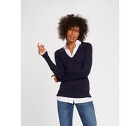 Maglione camicia 2 in 1 dettagli di cerniere alle spalle Blu M Tinta unita