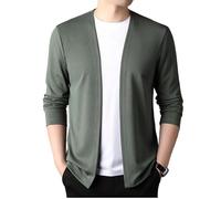Maglione Cardigan da Uomo - Maglione Cardigan Uomo Maglione Lavorato A Maglia Cappotti Caldi Collo Alto Cardigan Giacche Uomo Solido Casual Slim Fit Maglione Lavorato A Maglia Verde M