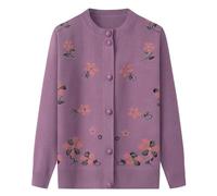 Maglione Cardigan Leggero Classico da Donna Senior Cardigan Lavorato a Maglia per Mezza Età e Anziani Vecchia Signora Casual Top Cappotto da Nonna Primavera Autunno Abbigliamento da Mamma Maglione C