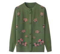 Maglione Cardigan Leggero Classico da Donna Senior Cardigan Lavorato a Maglia per Mezza Età e Anziani Vecchia Signora Casual Top Cappotto da Nonna Primavera Autunno Abbigliamento da Mamma Maglione C