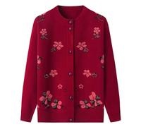 Maglione Cardigan Leggero Classico da Donna Senior Cardigan Lavorato a Maglia per Mezza Età e Anziani Vecchia Signora Casual Top Cappotto da Nonna Primavera Autunno Abbigliamento da Madre Maglione C