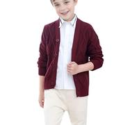 Maglione Cardigan per Bambini e Ragazzi Abbottonato a Lavorato a Maglia Grosso con Scollo a V e Maniche Lunghe Maglione Lana Bambina