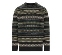 MAGLIONE CASE FAIR ISLE CREW NERO VERDE BARBOUR L