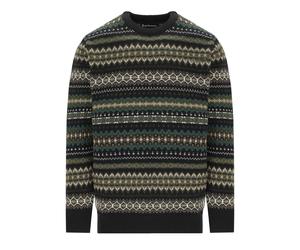 MAGLIONE CASE FAIR ISLE CREW NERO VERDE BARBOUR M