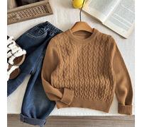 Maglione casual alla moda da ragazzo, stile college carino e preppy, super morbido e confortevole, a motivo pan di zenzero, adatto per il ritorno a scuola, come divisa scolastica per tenersi al caldo,