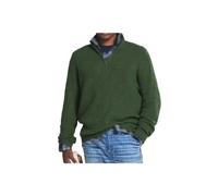 Maglione casual con cerniera in cashmere da uomo, pullover con zip a un quarto da uomo, maglioni con scollo a V da uomo slim fit manica lunga (4XL,Dark Green)