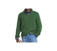 Maglione casual con cerniera in cashmere da uomo, pullover con zip a un quarto da uomo, maglioni con scollo a V da uomo slim fit manica lunga (5XL,Green)