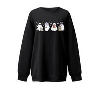 Maglione casual con stampa a lettera di Halloween da donna con vestibilità morbida e comoda per la stagione invernale, Nero , M