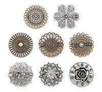 Maglione Clip Vintage,Forreen 8 Pezzi Clip per Cardigan Donna Rotondi Fiore Cardigan Clip Metallico Clip per Scialle Elegante Raffinato Clip per Maglione per Fissaggio di Abiti,Camicie e Giacche