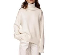 Maglione colletto alto Da Donna Maglione Lavorato A Maglia Bianco A Maniche Lunghe Invernali Elegante Pullover In Lana Maglione Lavorato A Maglia Maglione colletto alto Invernale Top Caldi Pullover