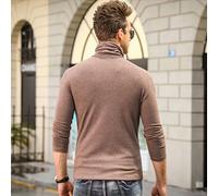 Maglione Collo Alto In Cotone Per Uomo Manica Lunga Top Elasticizzato Sottoshirt