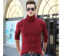 Maglione Collo Alto In Cotone Per Uomo Manica Lunga Top Elasticizzato Sottoshirt