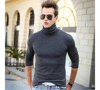 Maglione Collo Alto In Cotone Per Uomo Manica Lunga Top Elasticizzato Sottoshirt