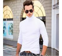 Maglione Collo Alto In Cotone Per Uomo Manica Lunga Top Elasticizzato Sottoshirt