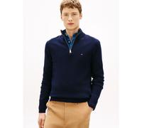 Maglione collo alto in lana di agnello Blu S Tinta unita