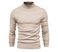 Maglione Collo Alto Uomo - Maglioni da Uomo vestibilità Regolare Maglia in Cotone a Costine Maglione Casual in Tinta Unita Collo a Scialle Maglioncino Maglia Uomo per Uscire