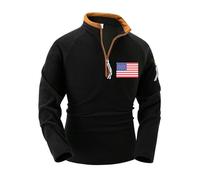 Maglione con bandiera americana da uomo felpa con zip 1/4 da uomo maglione da allenamento tattico maglione con colletto alla coreana felpe patriottiche a maniche lunghe felpe con stampa grafica in