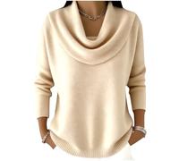 Maglione con paillettes e scollo a cappuccio in maglia per donna, maglioni con collo a cappuccio autunnali e invernali, abito natalizio casual, pullover ampio a maniche lunghe, maglione alla moda 2025