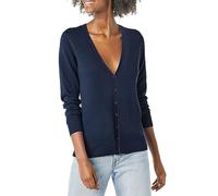 Maglione con scollo a V da donna, largo, maglione leggero da autunno, donna, casual, a maniche lunghe, tinta unita, leggero, con bottoni, loungewear outterwear quotidiane, felpa M-6Xl, blu scuro, XL