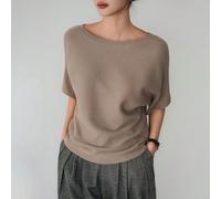 Maglione corto a maniche corte da donna, tinta unita, casual e comodo, adatto per l'ufficio, l'eleganza e il pendolarismo, ideale per l'estate, la primavera e l'autunno, outfit da insegnante L,M,S,XLC