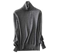 Maglione da donna a collo alto - Maglione da donna a maglia a maniche lunghe maglione caldo chic ed elegante girocollo tinta unita elástica top abbigliamento casual moda pullover
