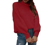 Maglione da donna a collo alto, maglione lavorato a maglia caldo, maglioni a maniche lunghe in tinta unita, comodo e morbido pullover a tunica alla moda maglieria a coste ultra calda maglietta