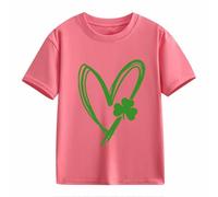 Maglione da donna a maniche corte St Day Middle and Large Children's Retro Personality 2D Printing Children's Loose Short Sleeved Pullover Rosso Donna Inverno, Colore: rosa., 8-9 Jahre