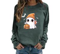 Maglione da donna a maniche lunghe, senza cappuccio, per Halloween, stile casual, vestibilità comoda, perfetto per l'autunno e l'inverno, un must per il vostro guardaroba. Maglione con scollo profondo
