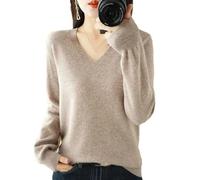 Maglione da Donna Autunno Inverno Casual Slim Caldo Pullover con Scollo A V Top Lavorato A Maglia Moda Maglione A Maniche Lunghe Primaverile