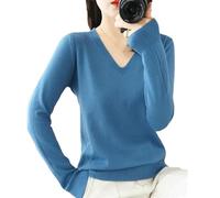 Maglione da Donna Autunno Inverno Casual Slim Caldo Pullover con Scollo A V Top Lavorato A Maglia Moda Maglione A Maniche Lunghe Primaverile