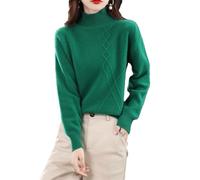 Maglione da donna autunno inverno collo a lupetto vintage basic tinta unita top casual slim pullover maglioni, EN8, L