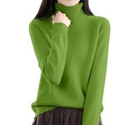 Maglione da donna casual vintage chic ed elegante tunica girocollo tinta unita grande taglia maglione invernale a buon mercato autunno manica lunga felpe gilet cashmere casual top, verde, S