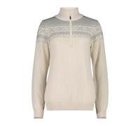 Maglione da donna con 1/2 di zip CMP Wooltech Blanc M