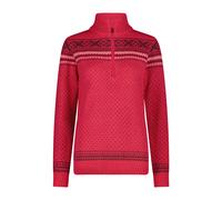 Maglione da donna con 1/2 di zip CMP Wooltech Rouge M