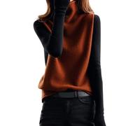 Maglione da donna con collo a lupetto top larghi 2025 tinta unita maglietta intima femminile autunno inverno colletto senza maniche top sciolto sottile capispalla maglia per allenamento all'aperto