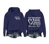 Maglione da donna con scritta in inglese "To The Person Behind Me Dear You Are Amazing Enough", unisex, Blu scuro, XXL