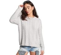 Maglione da donna con spalle scoperte a cavo Superdry Gris 42