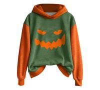 Maglione da donna con stampa patchwork artistica, pullover morbido ed elastico, top comodo, top Y2K Fashion Trend a maniche lunghe, Verde, S