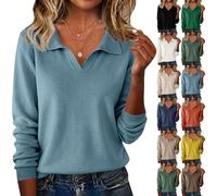 Maglione da donna elegante a maniche lunghe, maglione invernale da donna, in cotone, con scollo a V, colletto rovesciato, con strisce a maglia grossa, maglione termico spesso, morbido, giallo., xxl