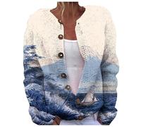Maglione da donna, elegante, colorato, con bottoni, scollo a V, leggero, da donna, a maniche lunghe, comodo, Kaffe9, XL